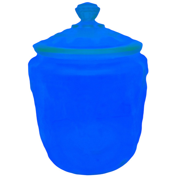 Anchor Hocking Green Uranium Glass Cameo Ballerina Biscuit Cookie Jar W/Lid - Picture 5 of 6